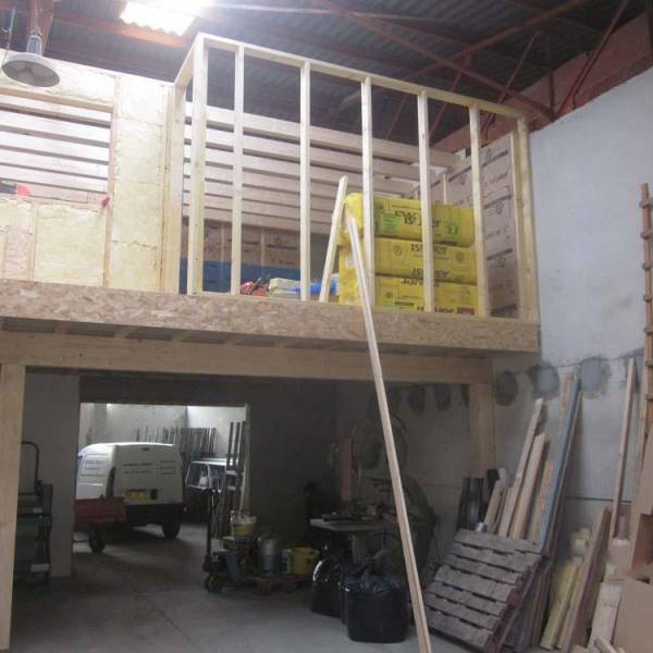 charpente en bois pour la création d'une mezzanine